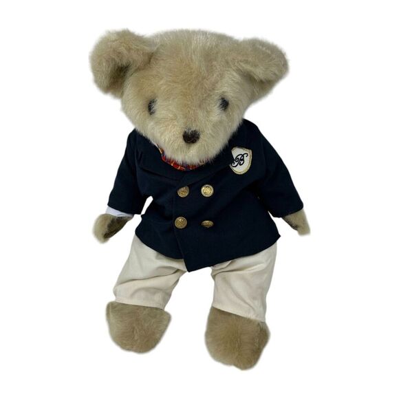 Bellagio Casino Exclusive Teddy Bear Blazer Gold Button Scarf Soft Plush Vintage - Picture 13 of 16